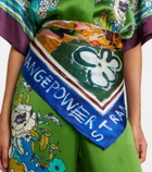 Alémais x MLAK Tangible Love printed silk twill scarf