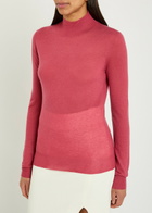 Joseph Mock-neck Cashmere top Dark Pink
