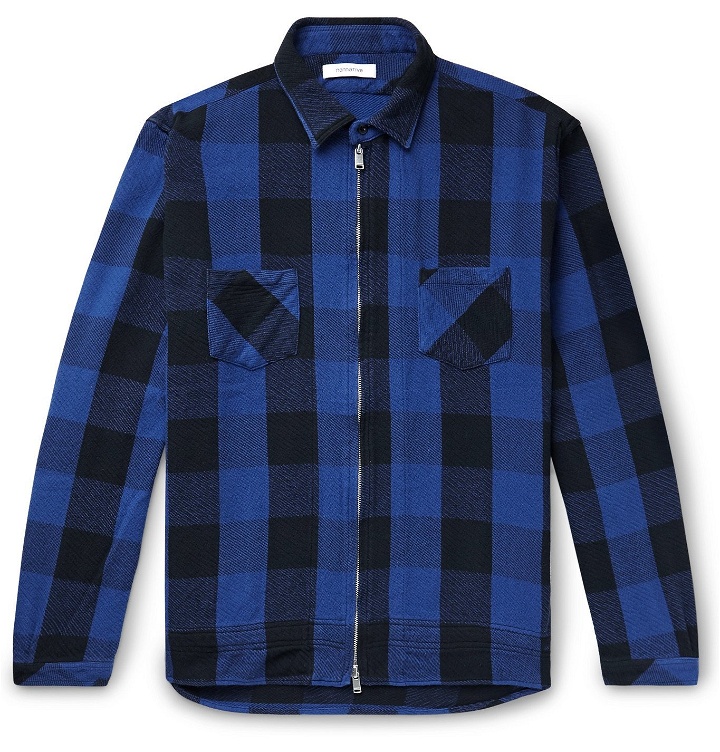 Photo: nonnative - Worker Checked Cotton-Twill Shirt Jacket - Blue