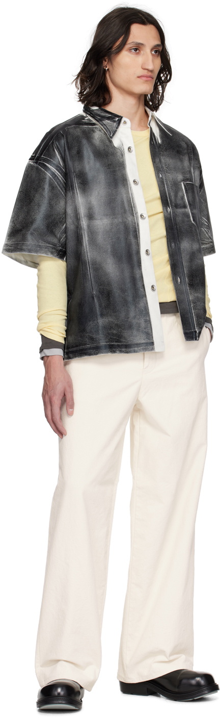 Karmuel Young Black Cuboid Denim Shirt