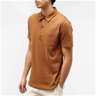 Sunspel Men's Riviera Polo Shirt in Dark Camel