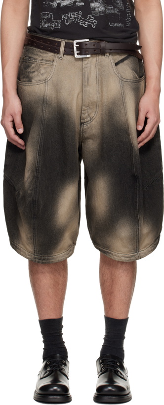 Photo: LU'U DAN Gray Puffa Denim Shorts
