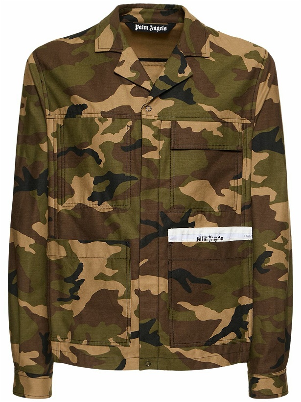 Photo: PALM ANGELS Tailored Camouflage Cotton Jacket