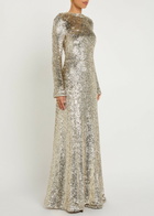 Simkhai Beatrice Sequin-embellished Gown Gold