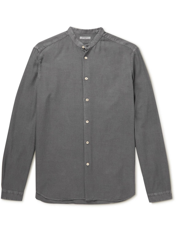 Photo: Boglioli - Grandad-Collar Flannel Shirt - Gray