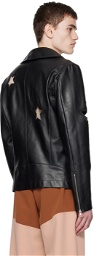 ANDREJ GRONAU SSENSE Exclusive Black Leather Jacket