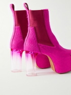 Rick Owens - Pony Hair Platform Chelsea Boots - Pink