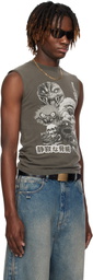 LU'U DAN Gray Sleeveless T-shirt