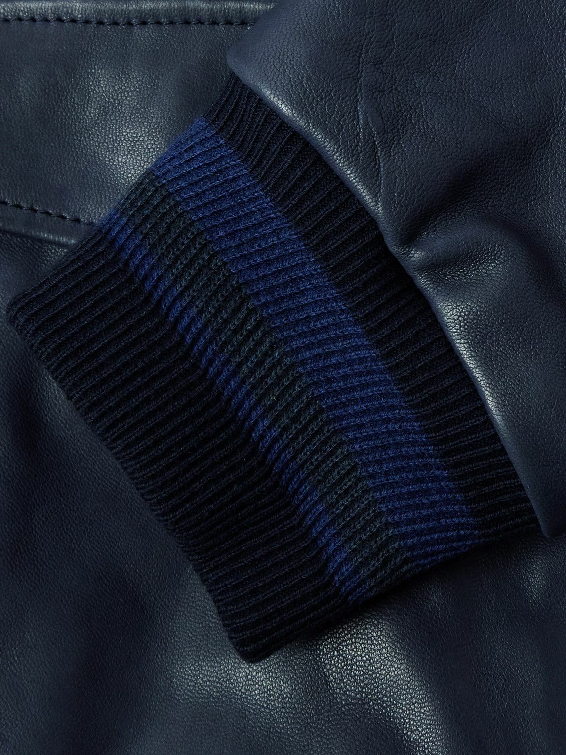 Etro - Leather Bomber Jacket - Blue