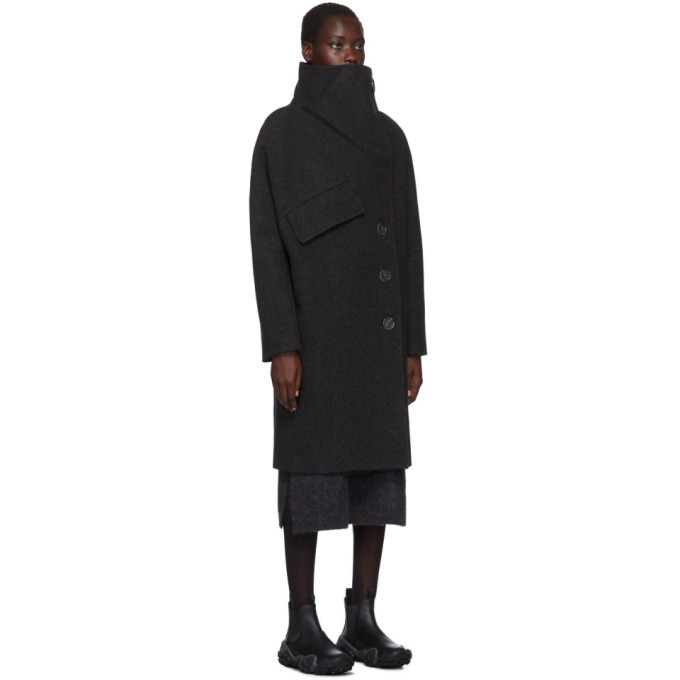 Acne Studios Black Ciara Boiled Wool Coat Acne Studios