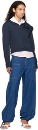 Sandy Liang Navy Sookie Hoodie
