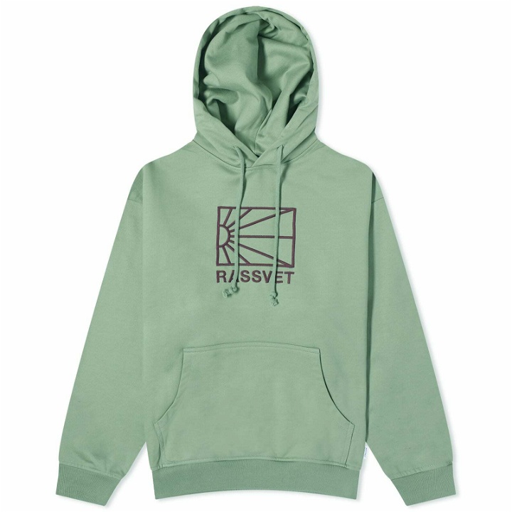 Photo: PACCBET Men's Washed Logo Pullover Hoodie in Khaki