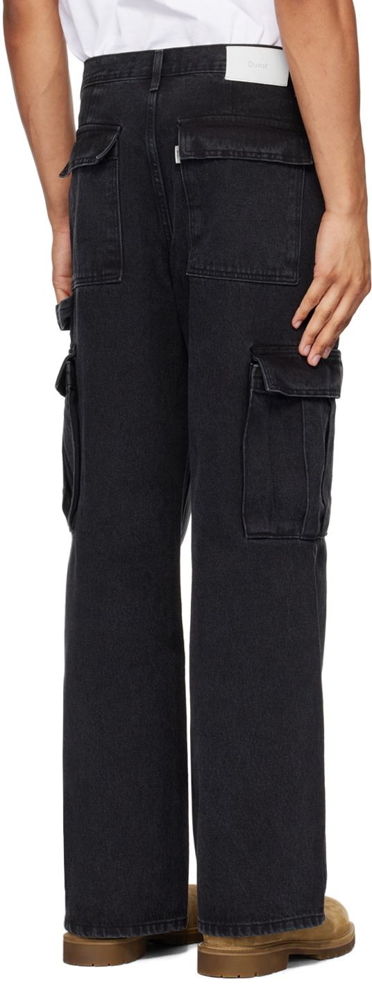 Dunst Black Carpenter Denim Cargo Pants
