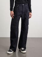 Rick Owens - Geth Straight-Leg Cotton-Blend Canvas Cargo Trousers - Black