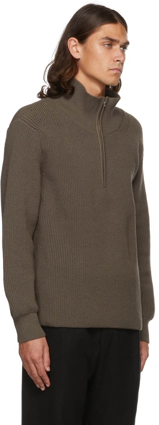 Judy Turner Taupe Laurence Zip-Up Sweater