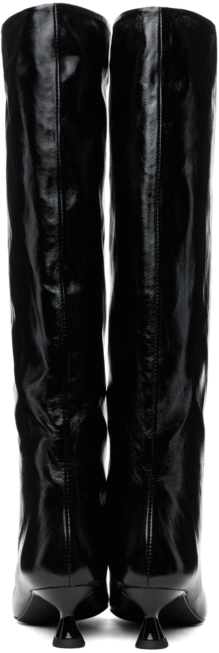 GANNI Black Soft Slouchy High Shaft Boots