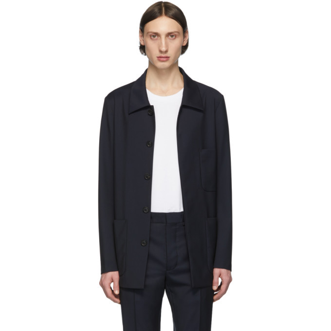 Photo: Maison Margiela Navy Wool Three-Pocket Jacket