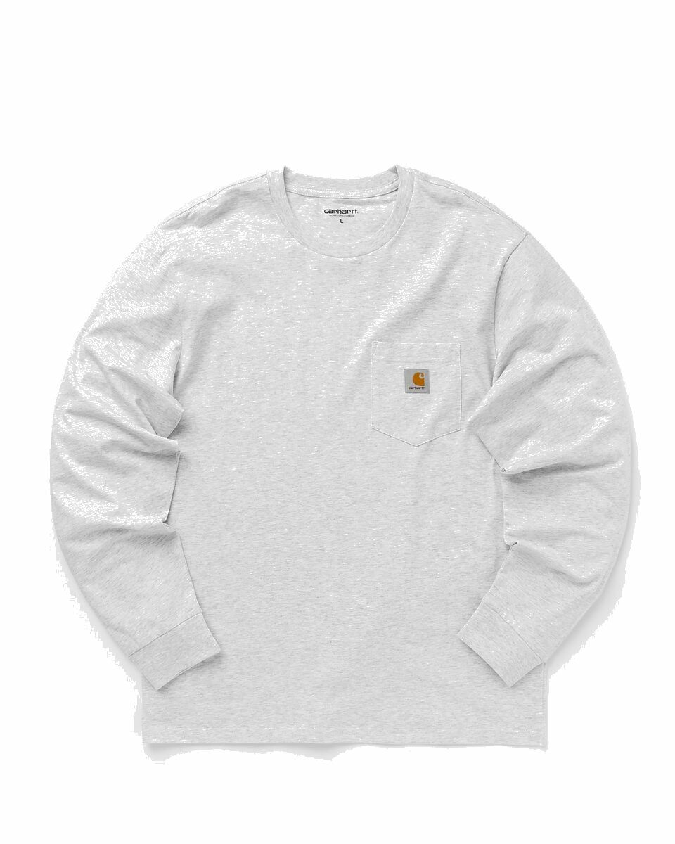 Photo: Carhartt Wip L/S Pocket T Shirt Grey - Mens - Longsleeves