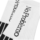 NoProblemo Men's Logo Socks in White