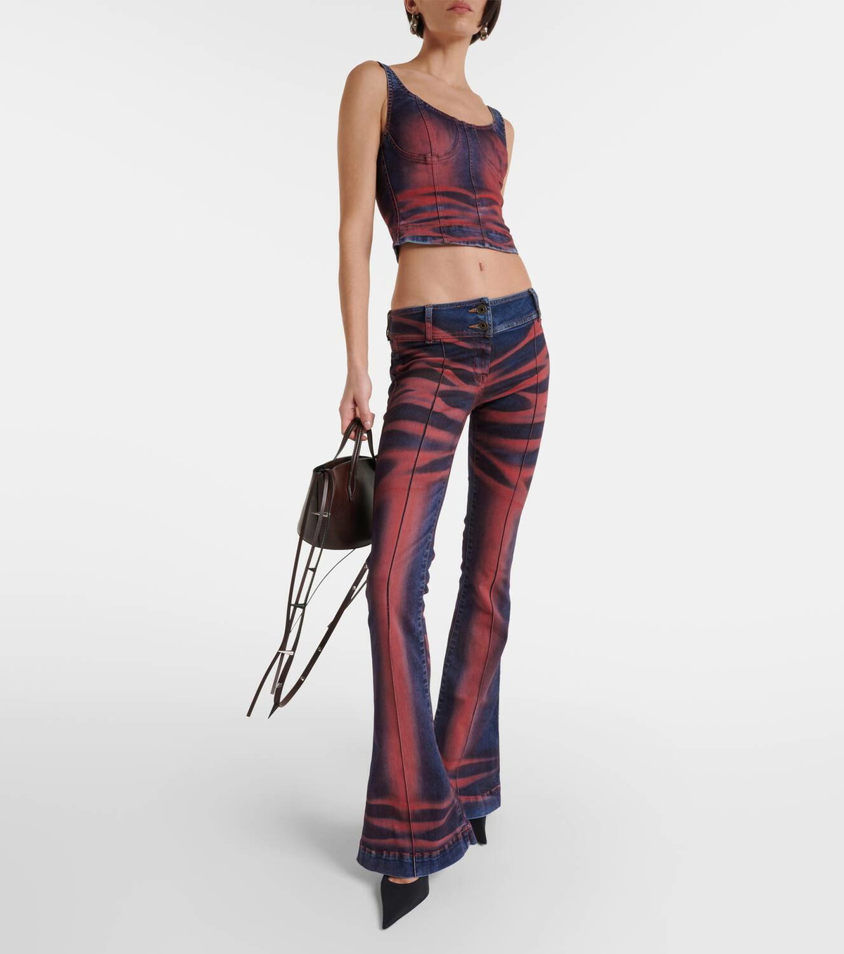 KNWLS Harley printed low-rise flared jeans