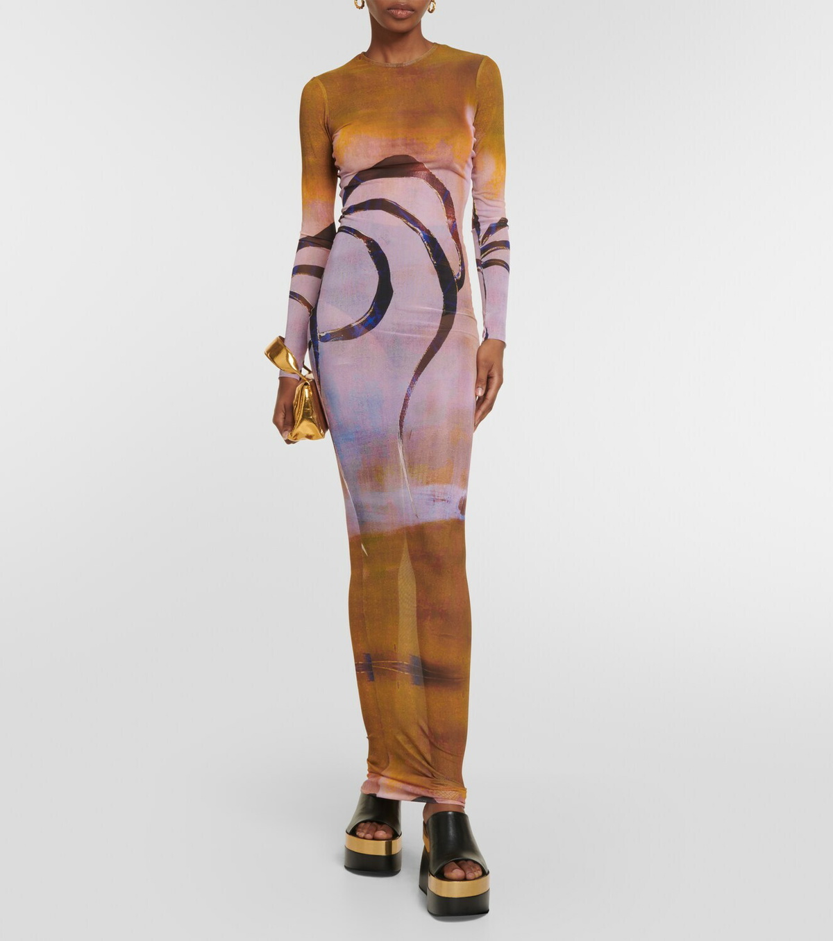 Louisa Ballou High Tide printed mesh maxi dress Louisa Ballou