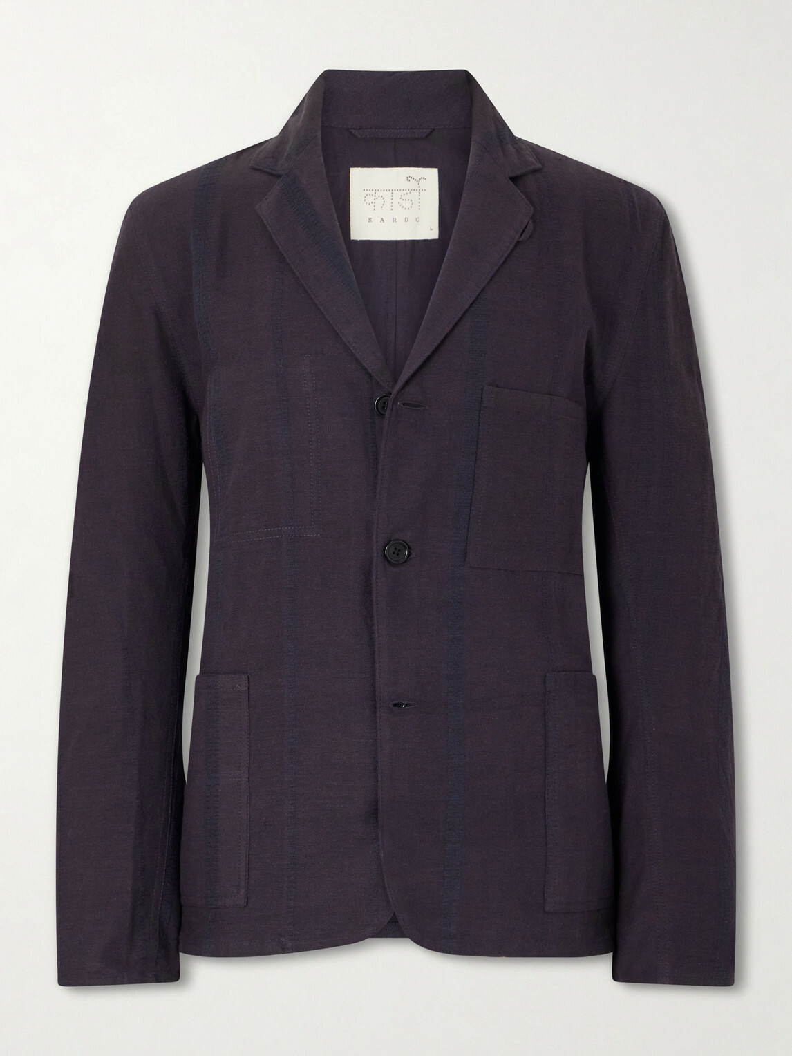 Kardo - Somesh Checked Cotton Blazer - Black