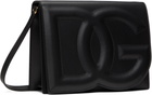 Dolce&Gabbana Black Calfskin 'DG' Logo Crossbody Bag