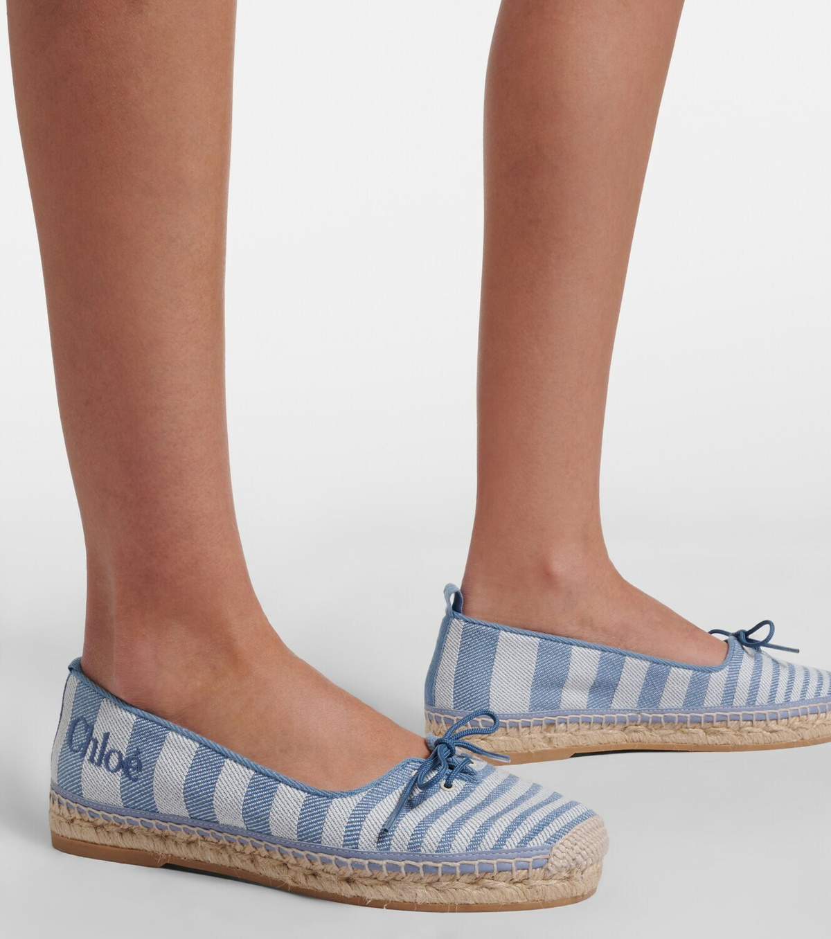Chloé Isla striped canvas espadrilles