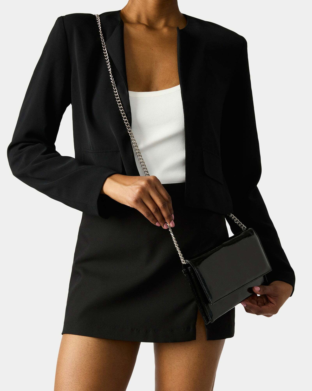 Steve Madden Bjuliana Bag in Black Patent