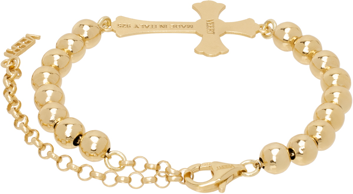 VEERT Gold 'The Plain Cross' Bracelet