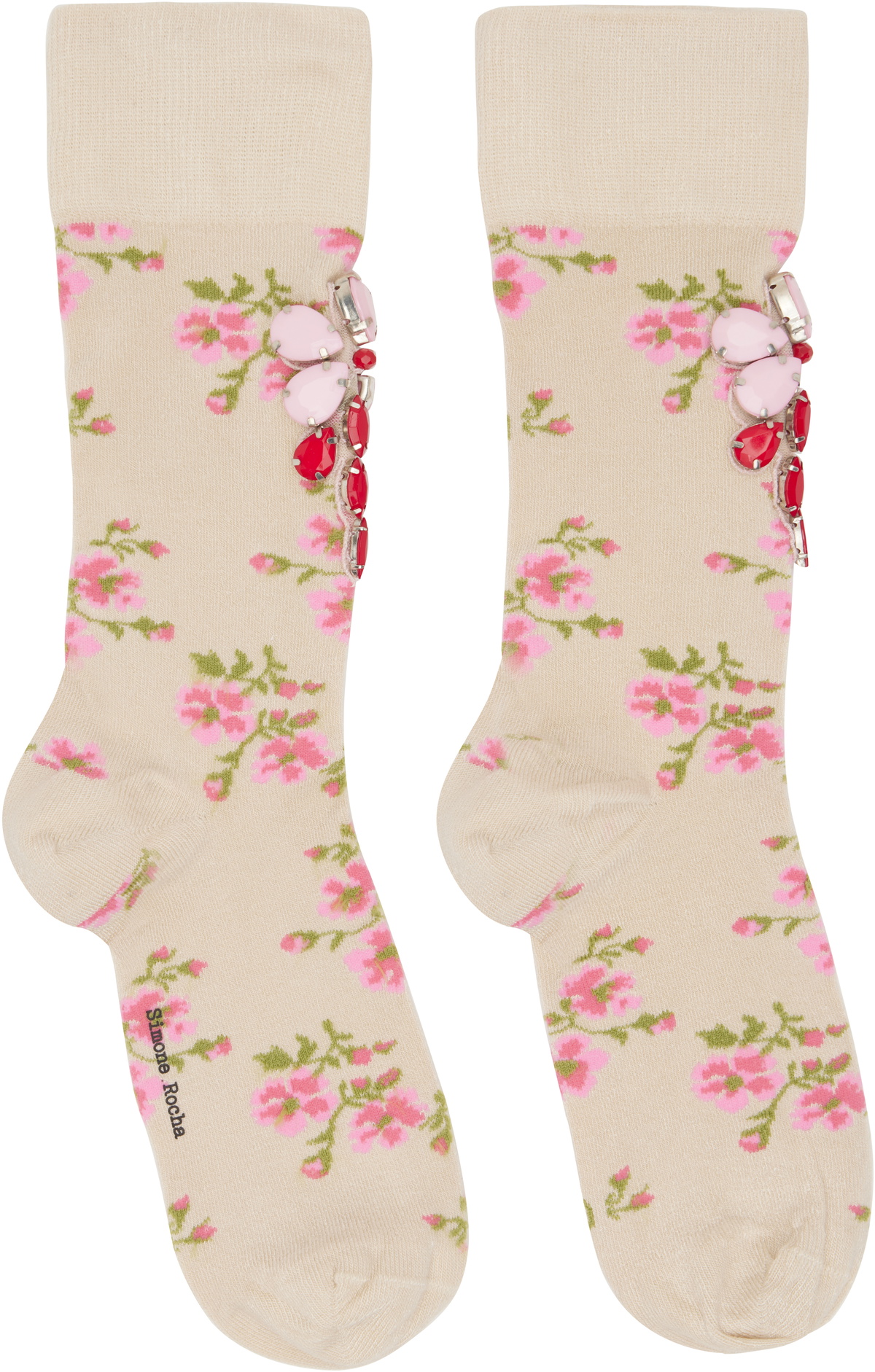 Simone Rocha Black Floral Socks Simone Rocha