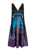 Roksanda Runa Printed Satin Midi Dress Black