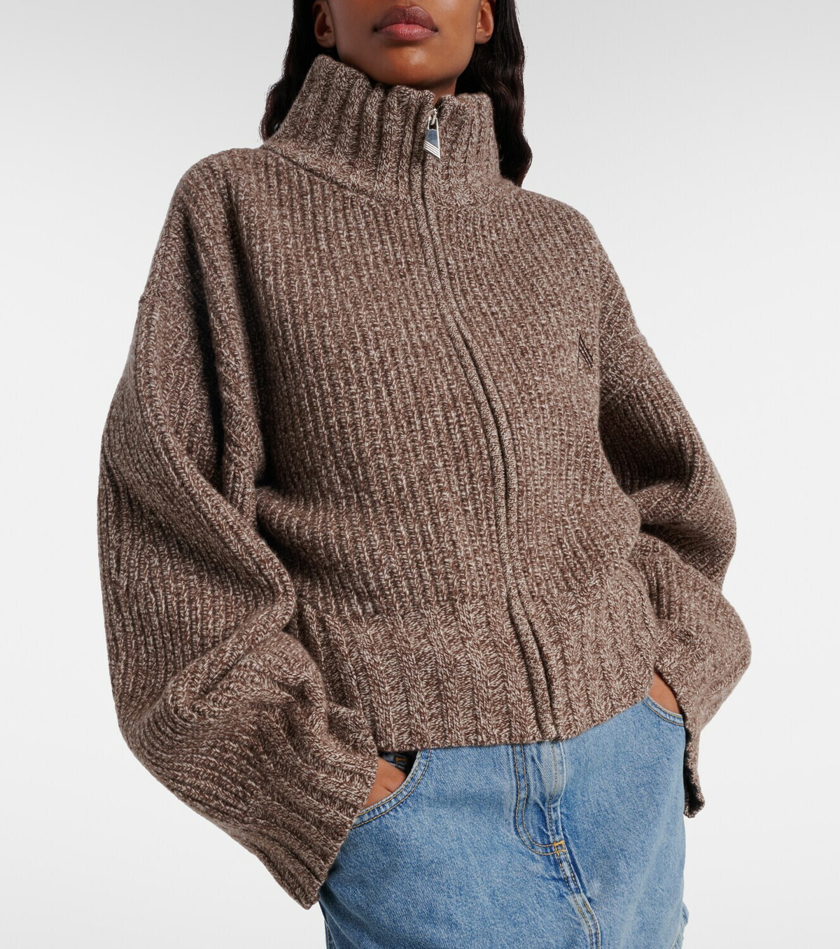 The Attico Embroidered wool and cashmere cardigan