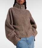 The Attico Embroidered wool and cashmere cardigan