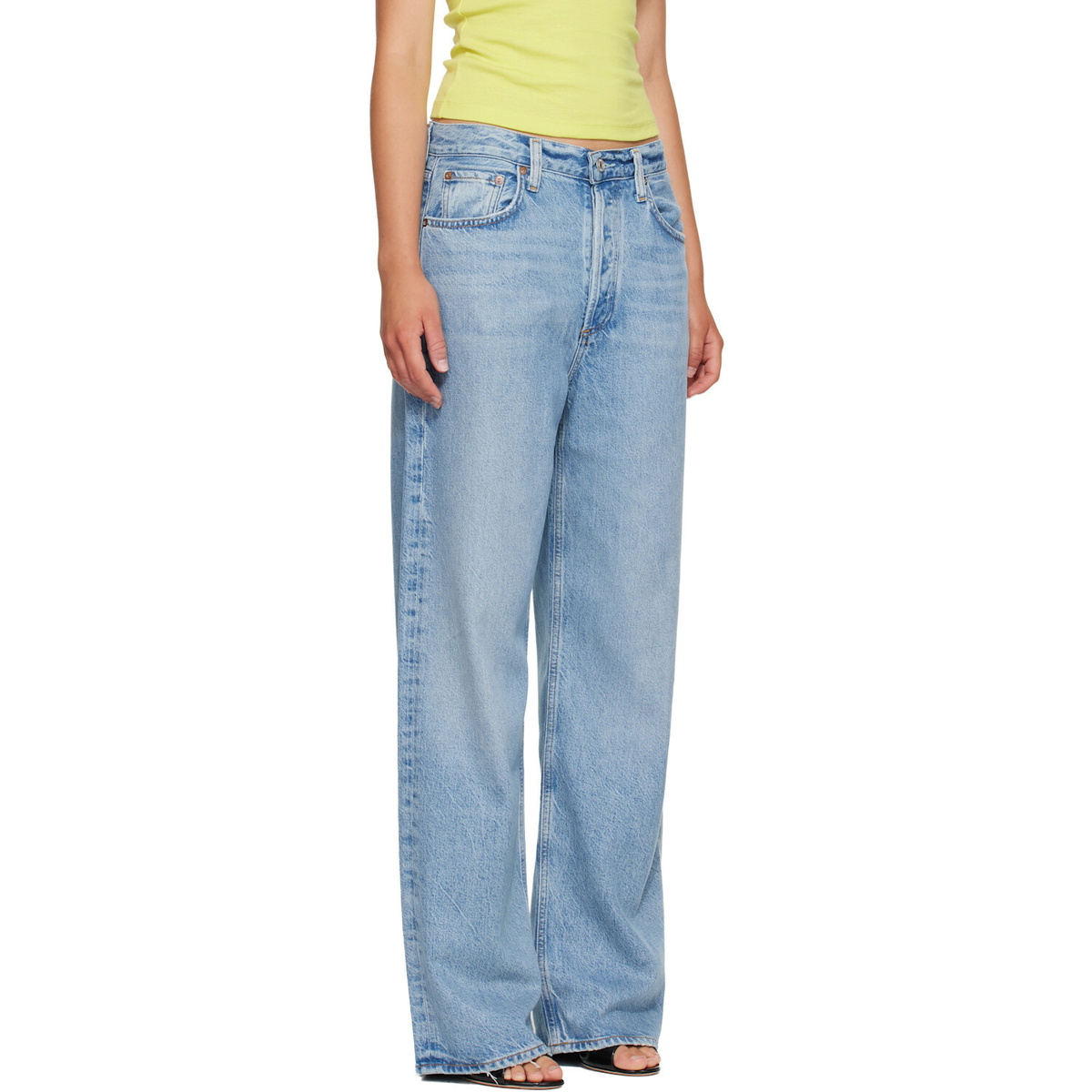 AGOLDE Blue Low Slung Baggy Jeans