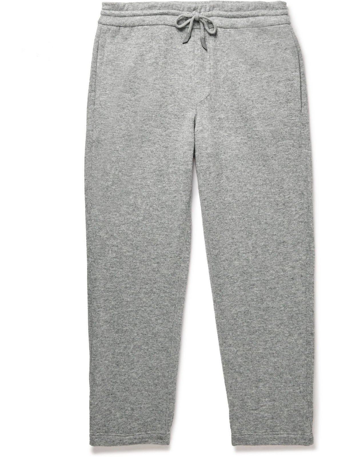 Photo: ERMENEGILDO ZEGNA - Tapered Double-Faced Wool-Blend Sweatpants - Gray