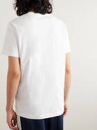 Moncler - Logo-Flocked Cotton-Jersey T-Shirt - White