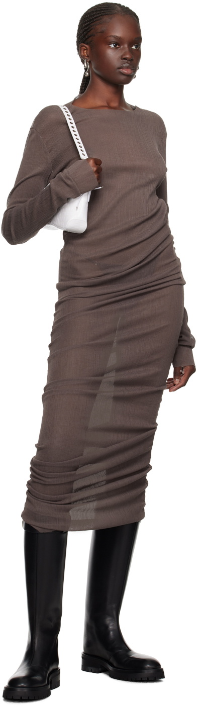 Ludovic de Saint Sernin Brown Simple Maxi Dress