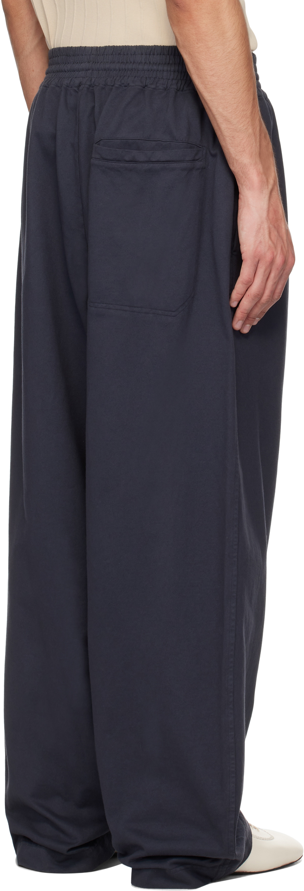 Hed Mayner Navy Embroidered Sweatpants