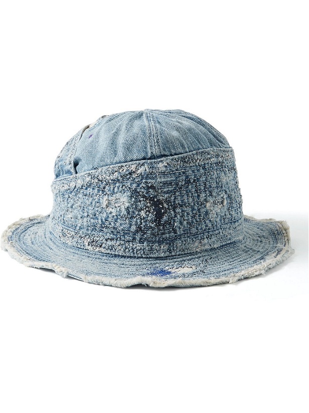 Photo: KAPITAL - Distressed Printed Denim Bucket Hat