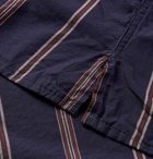 Gitman Vintage - Camp-Collar Striped Cotton and Silk-Blend Shirt - Men - Navy