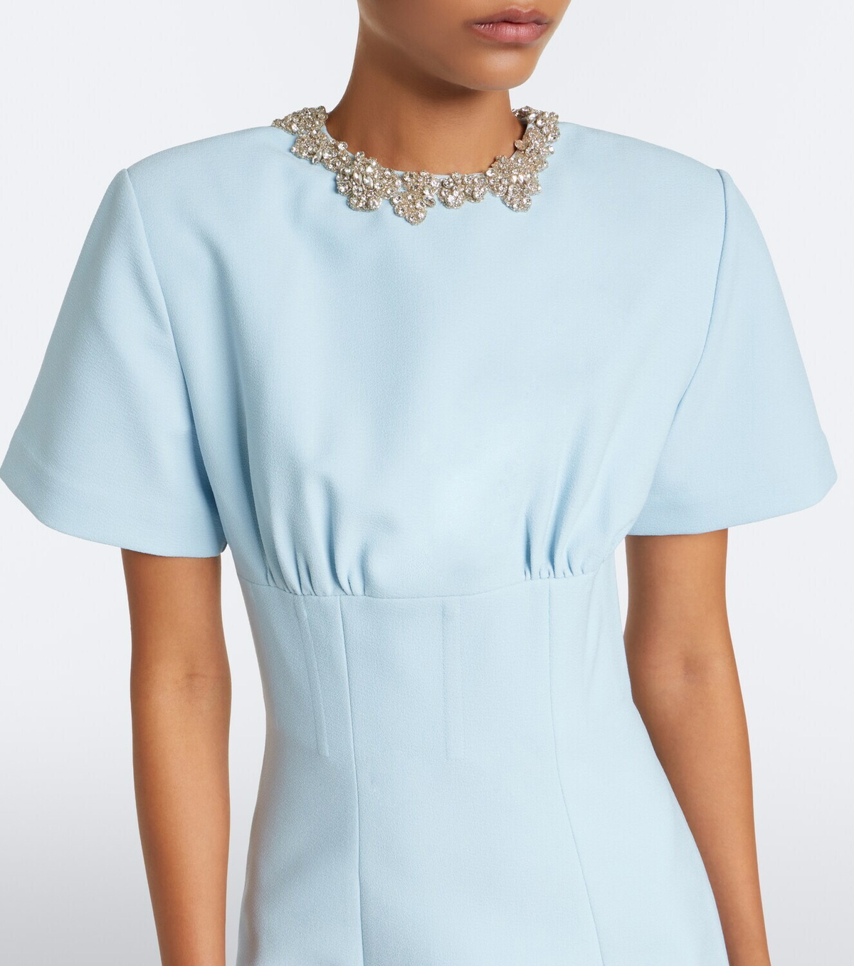 Rachel Gilbert Dovetta embellished crêpe corset gown