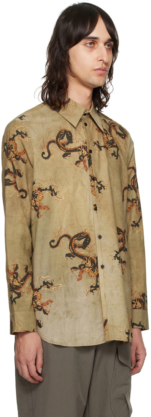 UMA WANG Tan Tab Shirt