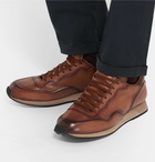 Officine Creative - Keino Polished-Leather Sneakers - Men - Tan