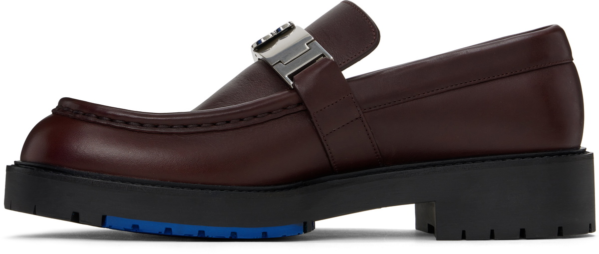 Burberry Burgundy Leather Raft Loafers