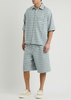 Nahmias Plaid-jacquard Woven Shorts Grey