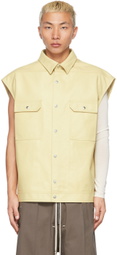 Rick Owens Beige Leather Jumbo Outershirt Vest