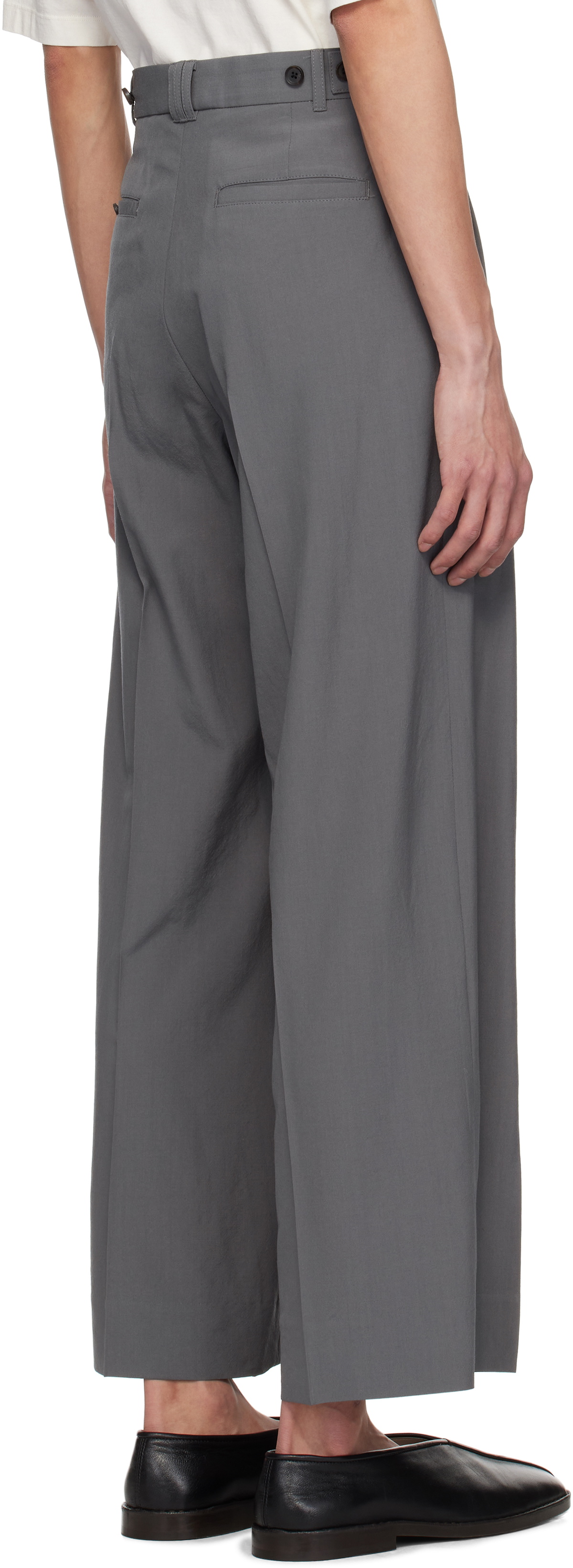 YOKE Gray 3Pleated Trousers