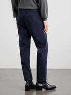TOM FORD - Tapered Cotton-Blend Twill Trousers - Blue