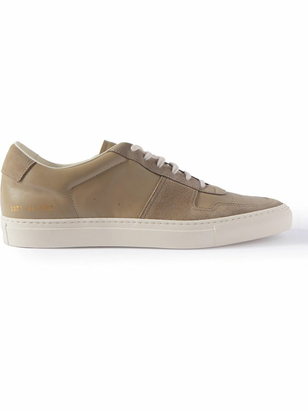 Photo: Common Projects - Bball Suede-Trimmed Leather Sneakers - Brown